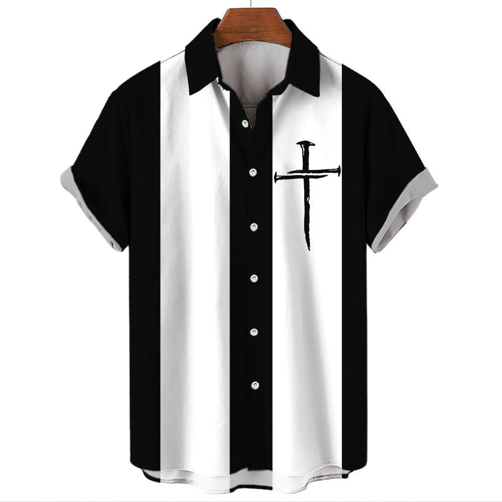 Men's Hawaiian Shirt Casual Button Short Sleeve