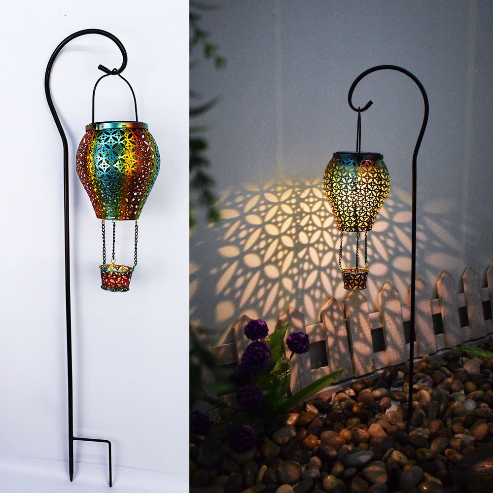 Wrought Iron Hollow Solar Garden Light