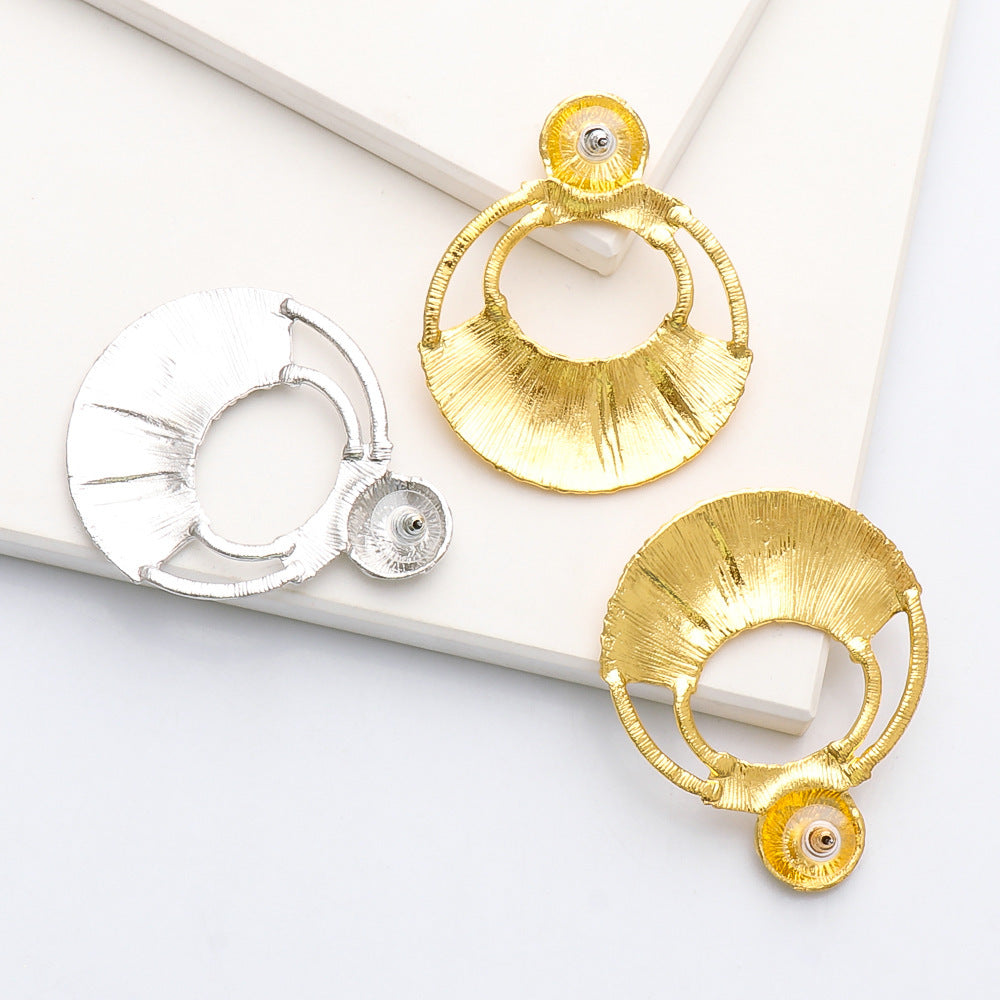 Geometric Texture Earrings Electroplated Alloy Earrings