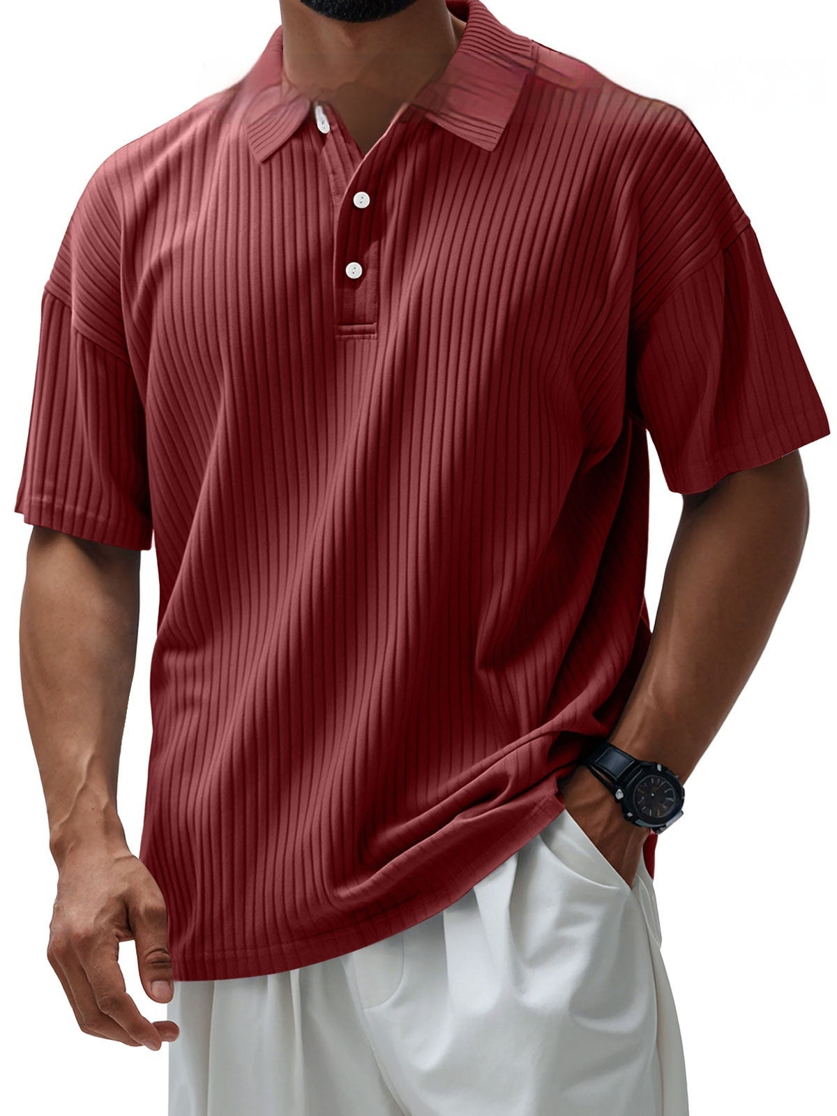 Printed Men's Loose Trendy Short Sleeve Lapel Shirt