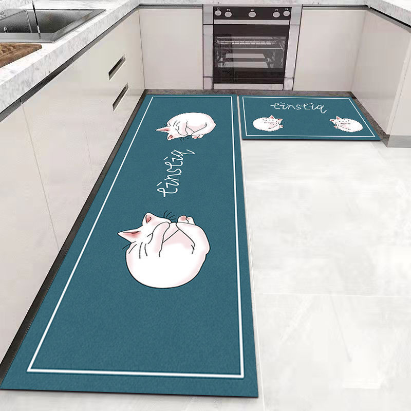 Kitchen Floor Absorbent Oil Absorption Carpet Bedside Rug Non-slip Mat