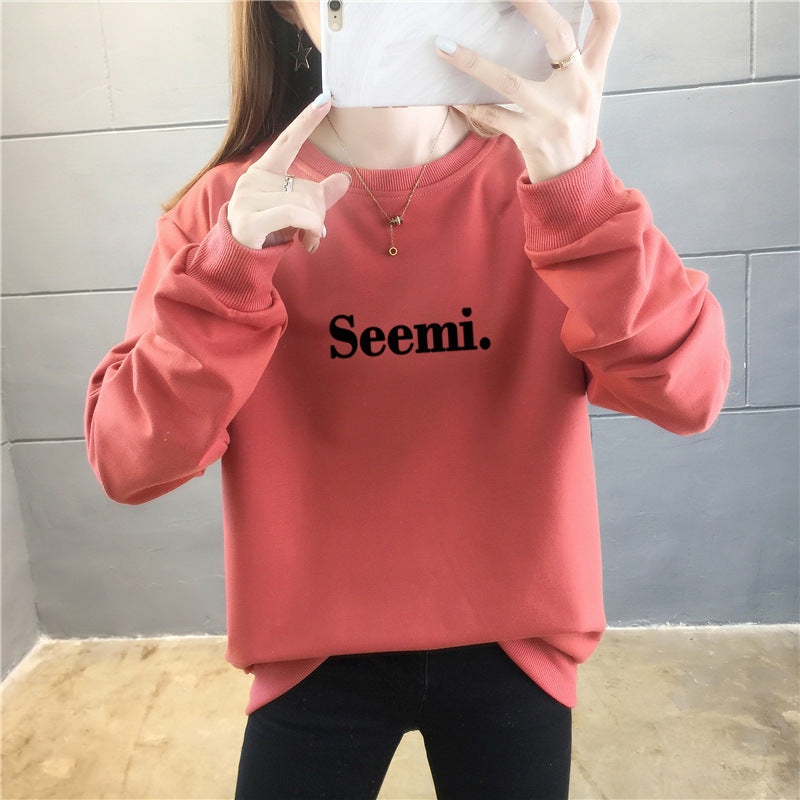 Thin Sweater Women's Round Neck Letter Jacket Plus Size Women's Clothing