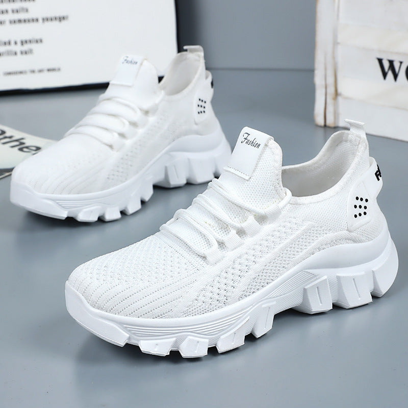 Women's Sneaker Breathable Running Thick Bottom Wear-resistant Casual Shoes