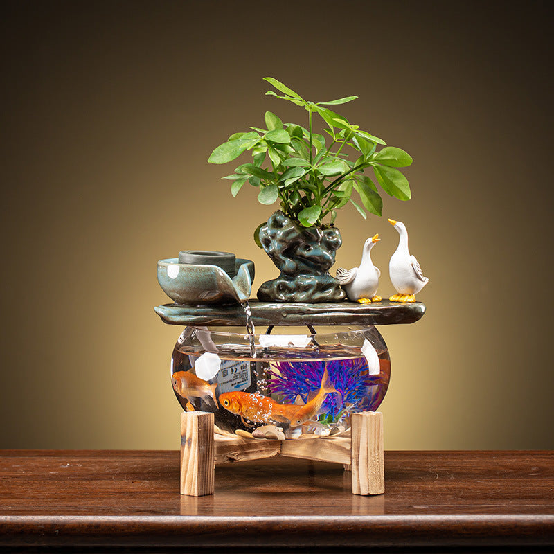 Household Fortune Fish Tank Mini Fish Basin