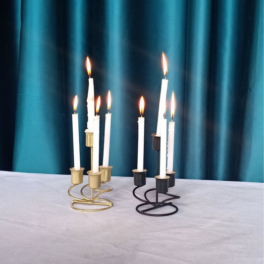 European-style Retro Iron Art Candlestick Electroplating Plastic Spraying Craft Home