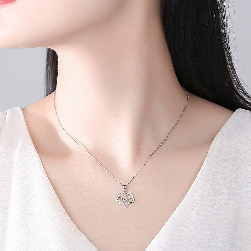 Unlimited Love Necklace Women Wrapped Love Valentine's Day Gifts All Match High-grade Can Not Be Dropped Collarbone Chain