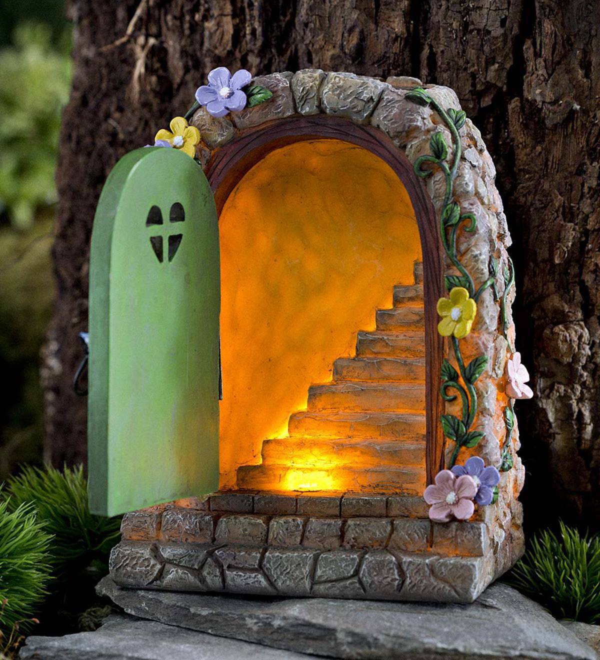 Miniature Fairy Garden Solar Stone Gate