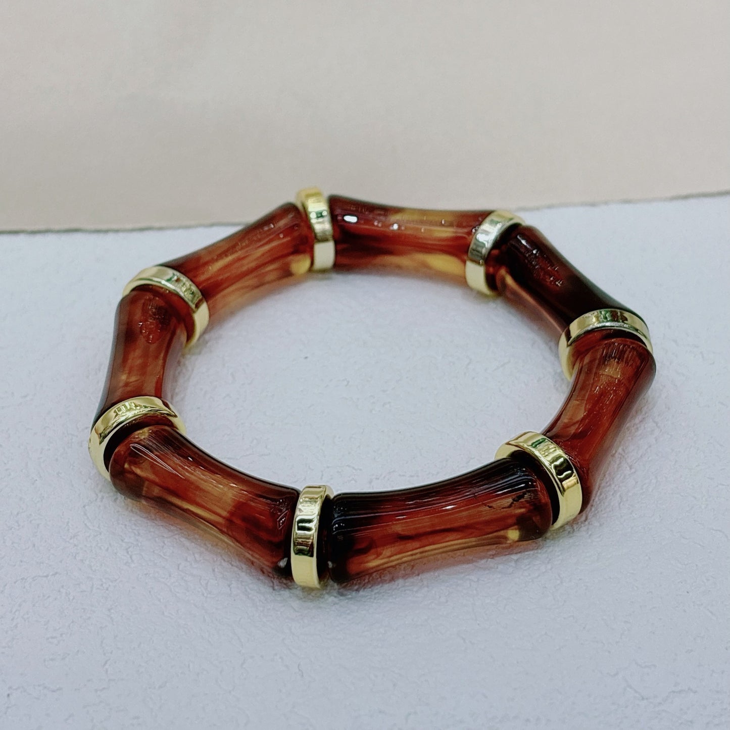 European And American Bamboo Tube Beads Women's Fashion Colored Beads Acrylic Bracelet