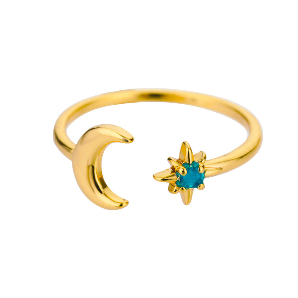 European And American Opening Adjustable Sun Opal Female Ring