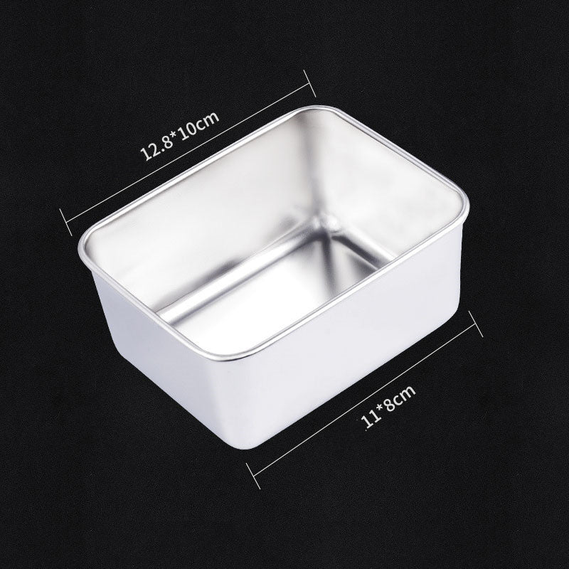 Stainless Steel Rectangular Plate Kitchen Preparing Plate Household With Lid