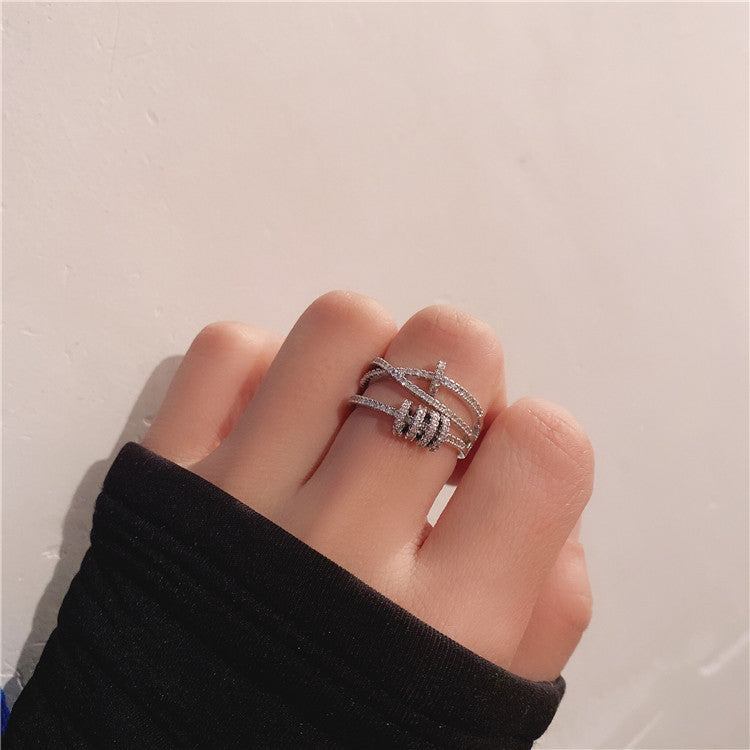 Time To Revolve Cross Ring Index Finger Ring