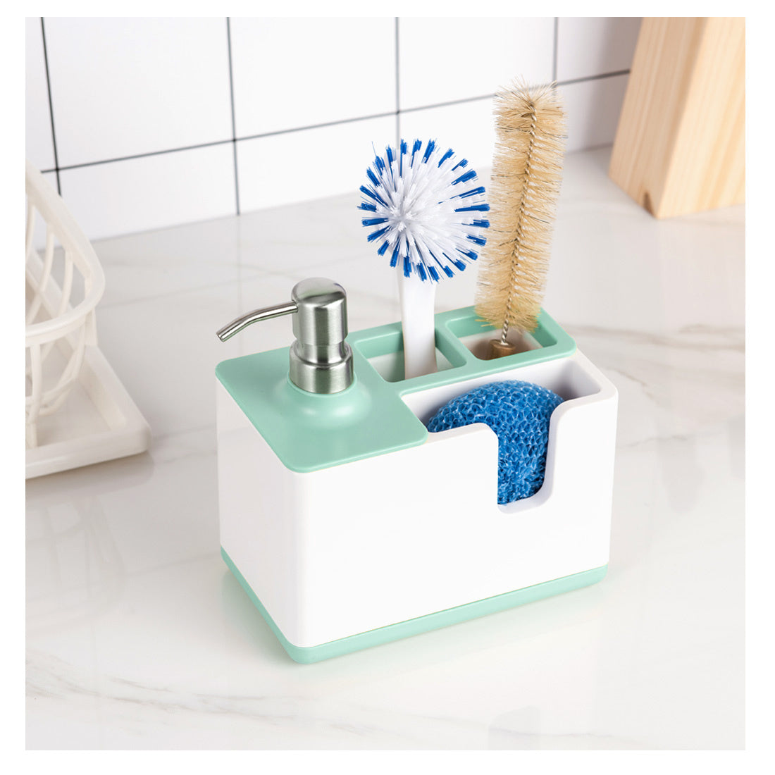 Kitchen Cleaning Utensils Storage Soap Dispenser