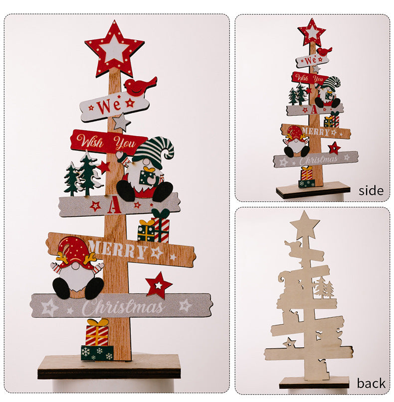 Christmas English Letters Wooden Board Snowman Wooden Decoration