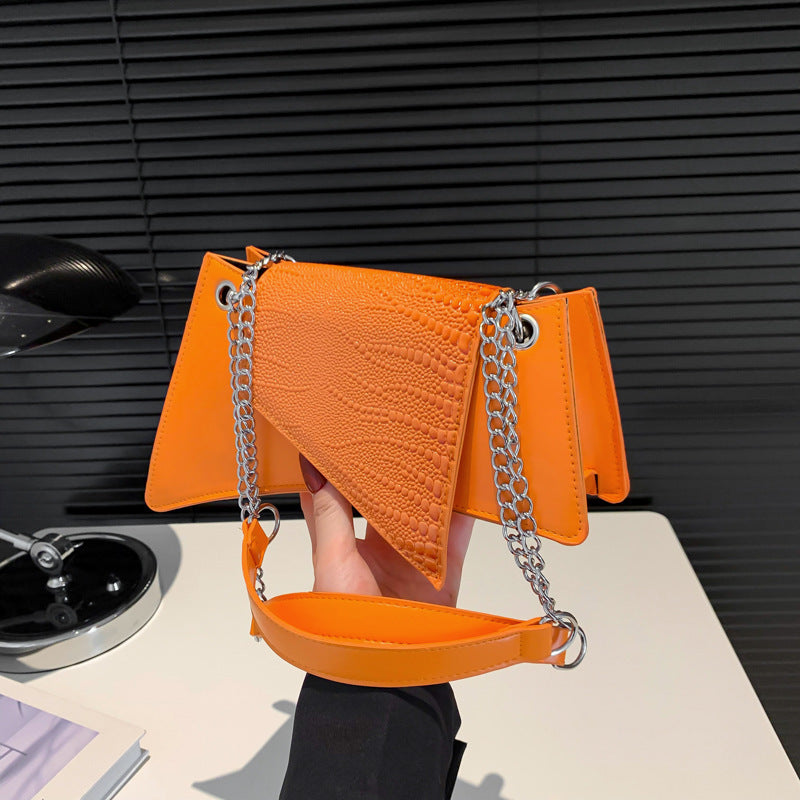 Stone Pattern Patent Leather Glossy New Square Pouch Women