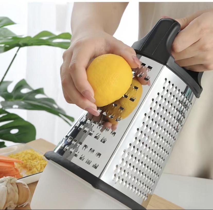 Stainless Steel Cheese Grater 9in 4 Sides, Perfect Grater For Parmesan Cheese. Vegetables, Ginger- Dishwasher Safe, Durable  Random Color