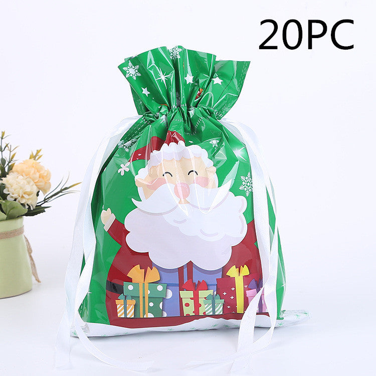 Christmas Gift Wrapping Bag Drawstring Decoration