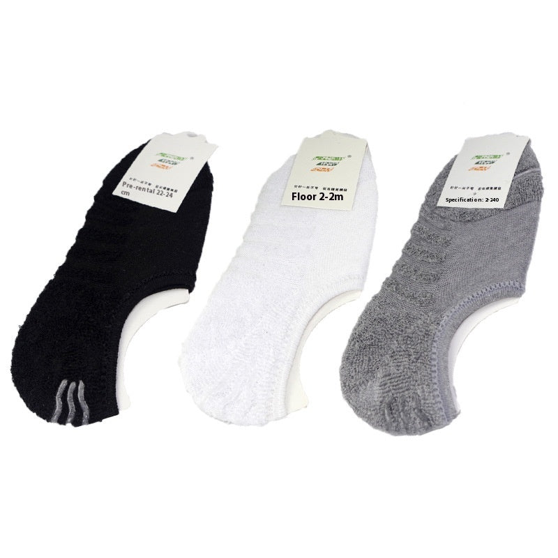 Towel Bottom Ankle Socks Solid Color Sports Leisure Invisible Terry Shallow Mouth