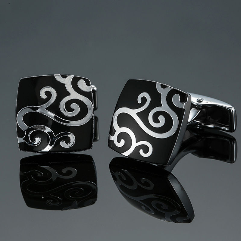 Grass Rose Gold And Silver Pattern Cufflinks