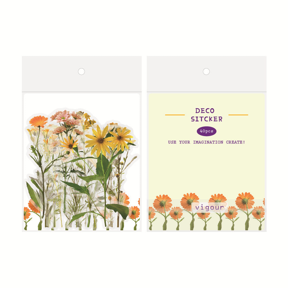 Retro Flower Nature Book DIY Hand Account Material Mushroom Sticker