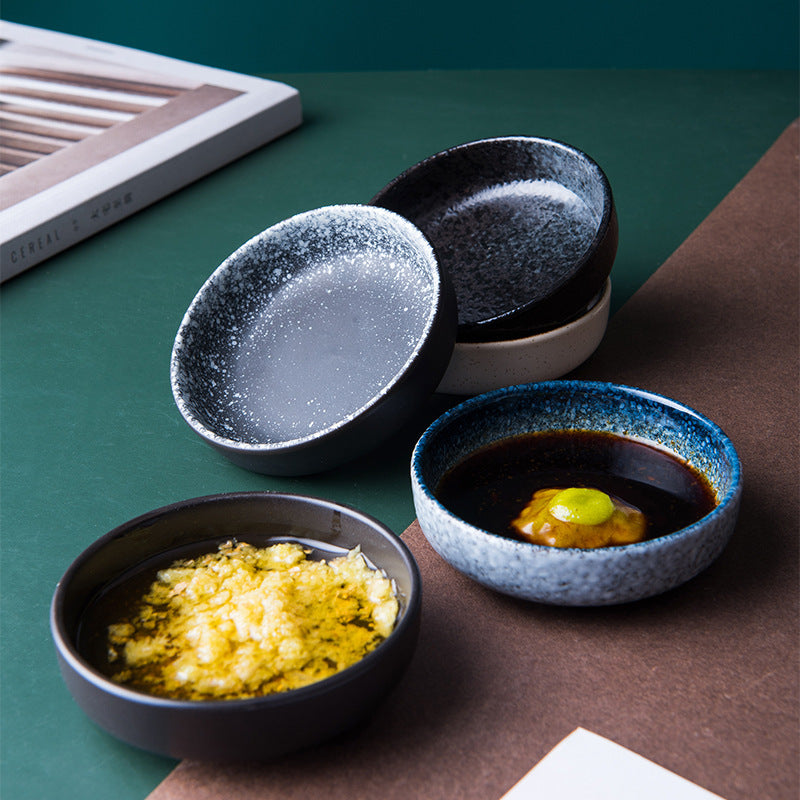 Creative Circular Japanese Seasoning Dish For Household Use