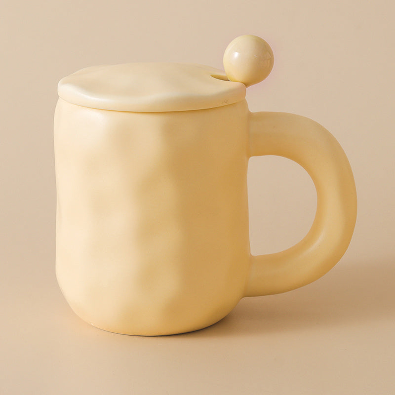 Cute Bread Mug With Lid Spoon