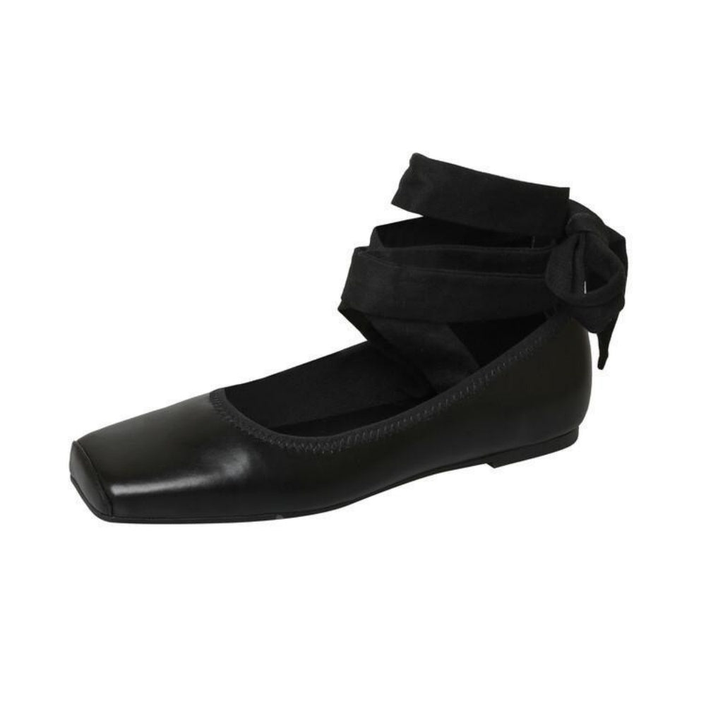 Comfortable Outerwear Flat Shoes Spring And Autumn French Mary Jane Shoes With Straps And Square Toes