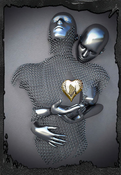 Metal Statue Art Canvas Romantic Abstract Poster Interior Home Decor Wall Painting