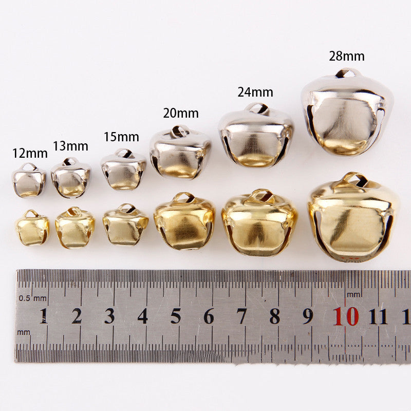 12mm 30mm Cross Opening Water Plated Iron Bell DIY Ornament Pendant Christmas Bag Decoration Bell