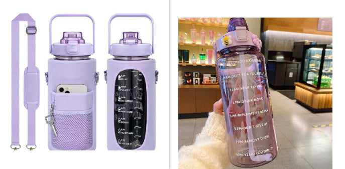 Outdoor Portable Travel With Scale Transparent Water Bottle Cup Set