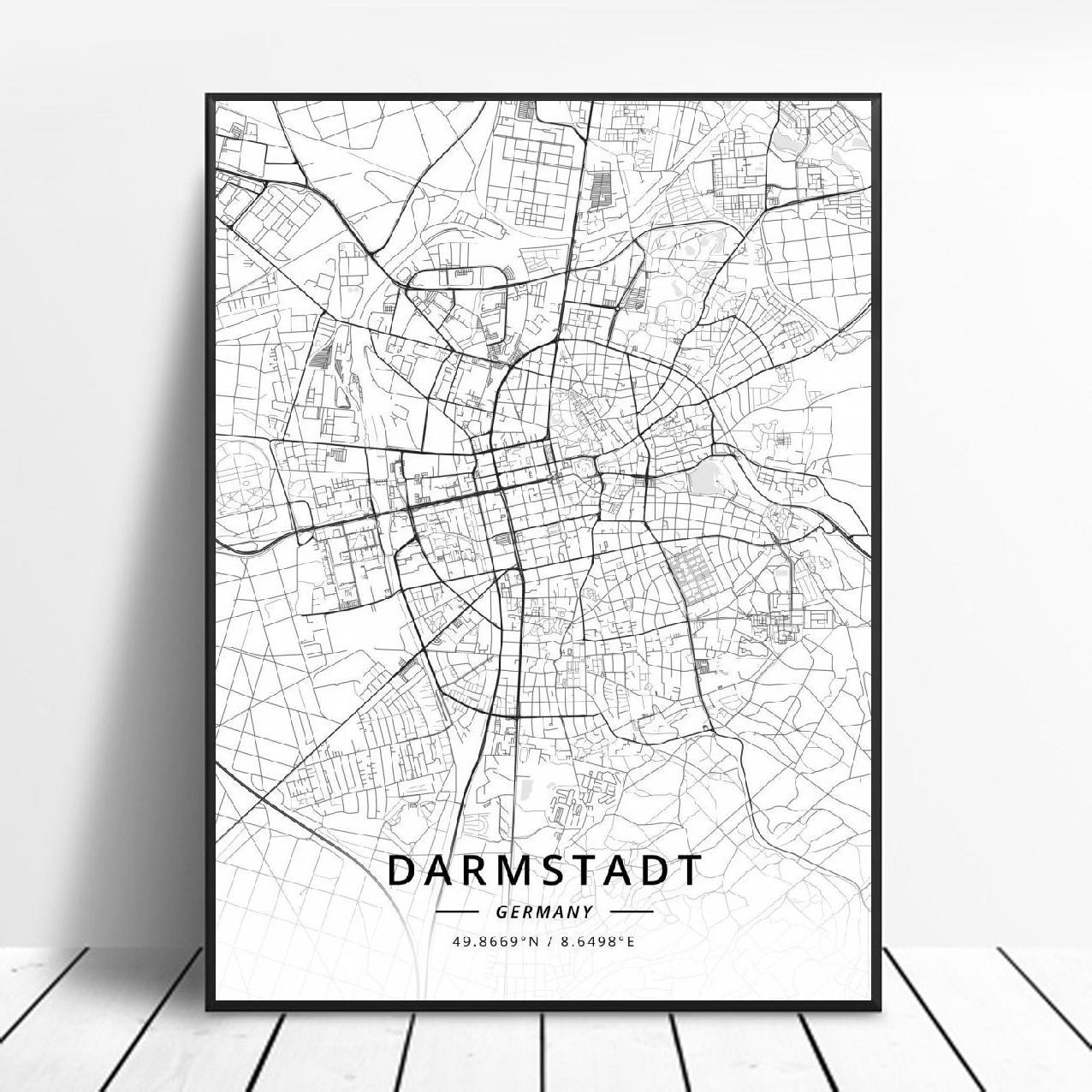 Germany Chicago Canvas Art Map Poster