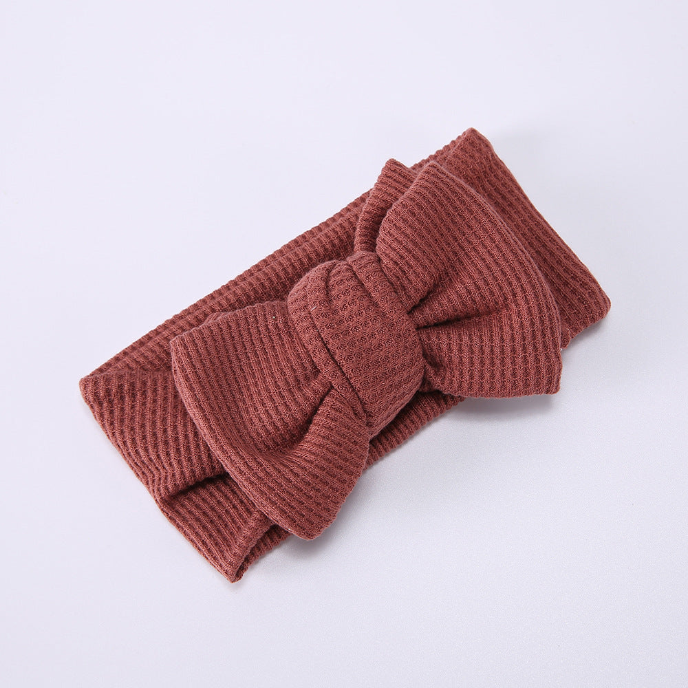 Baby Oversized Bow Children's Waffle Knit Knotted Headband Fontanelle Hair Accessories