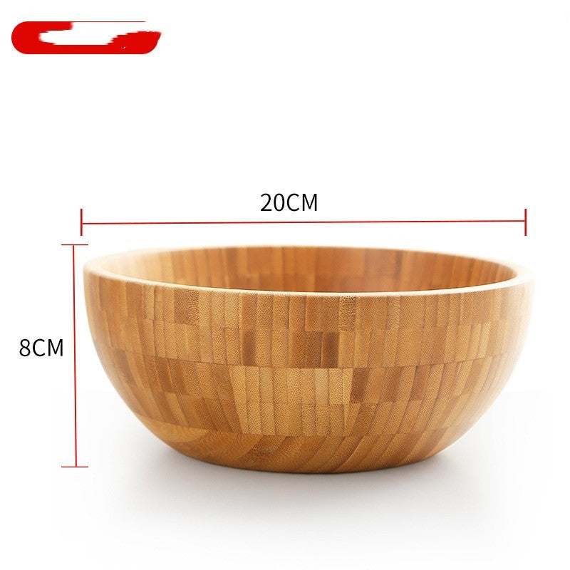 Household Salad Wooden Bowl Stirring Chinese Medicine Mask Bamboo Bowl Bamboo Wooden Large And Noodles Wooden Basin Lettering