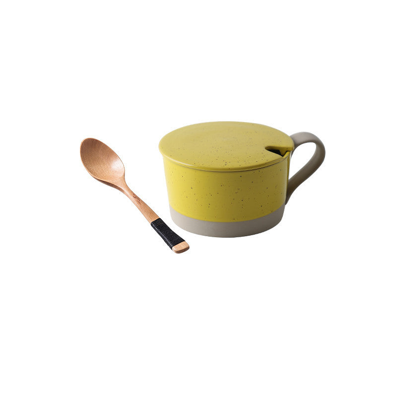 Microwaveable Japanese Stoneware Large Spoon Breakfast Mug