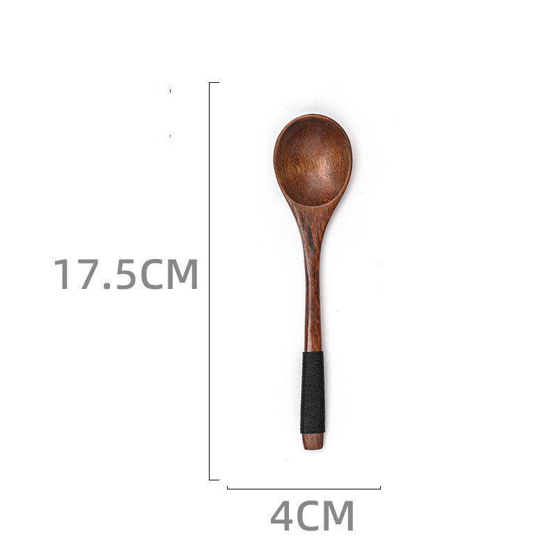 Japanese Style Wooden Long Handle Soup Instant Noodle Spoon