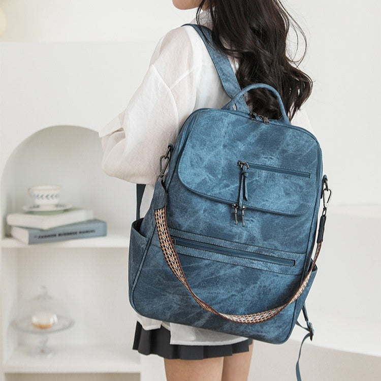 Retro College Students' Backpack Trendy High Sense Bag