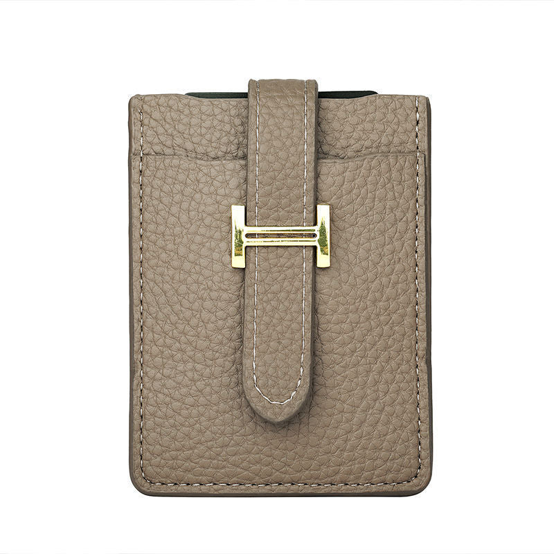 Leather Card Holder Pull-out Card Holder Thin Women