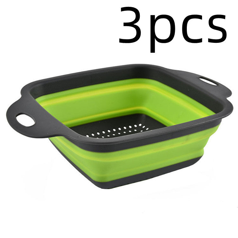 1Pc Collapsible Scalable Silicone Colander Folding Kitchen Silicone Strainer Fruit Vegetable Wash Colanders kitchen Cooking Tool