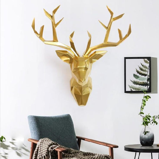 Retro European Creative Resin Animal Deer Head Ornament