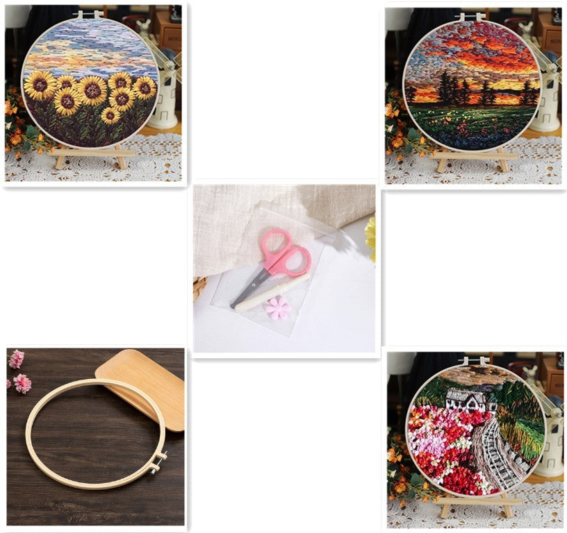 Landscape Handmade Embroidery Kit Creative Embroidery Diy Material Package