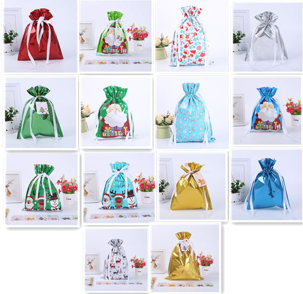 Christmas Gift Wrapping Bag Drawstring Decoration