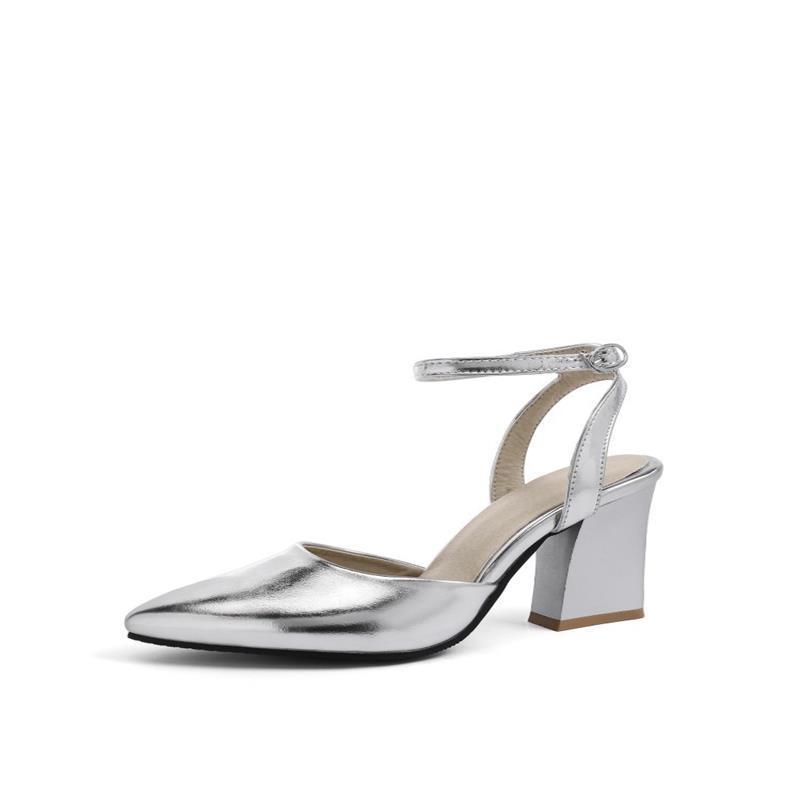 Women's Thick High Heel Pump Pointed Sandals