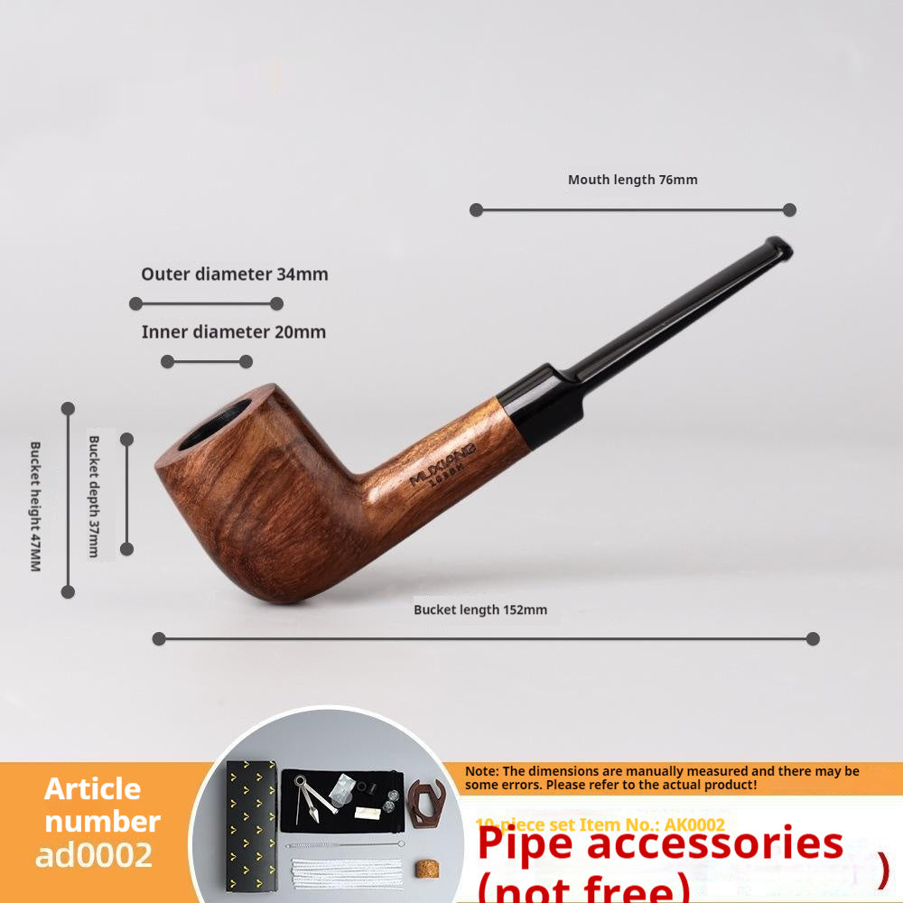 Costustoot Huanghua Pear Wood Pipe Wooden Hand Bucket Wooden Tobacco Pipe