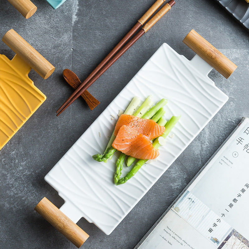 Creative Rectangular Plate Binaural Sushi Cooking Plate