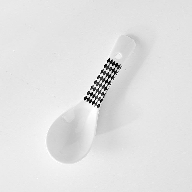 Home Fashion Ceramic Color Glaze Simple Spoon