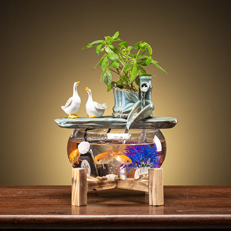 Household Fortune Fish Tank Mini Fish Basin