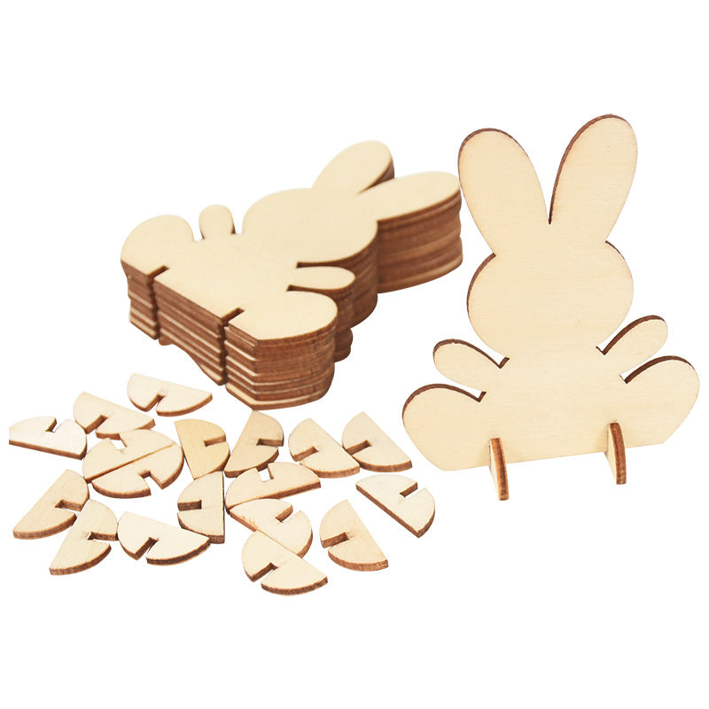 Laser Engraving Laser Wood Chip Rabbit 3D Stereoscopic Ornament