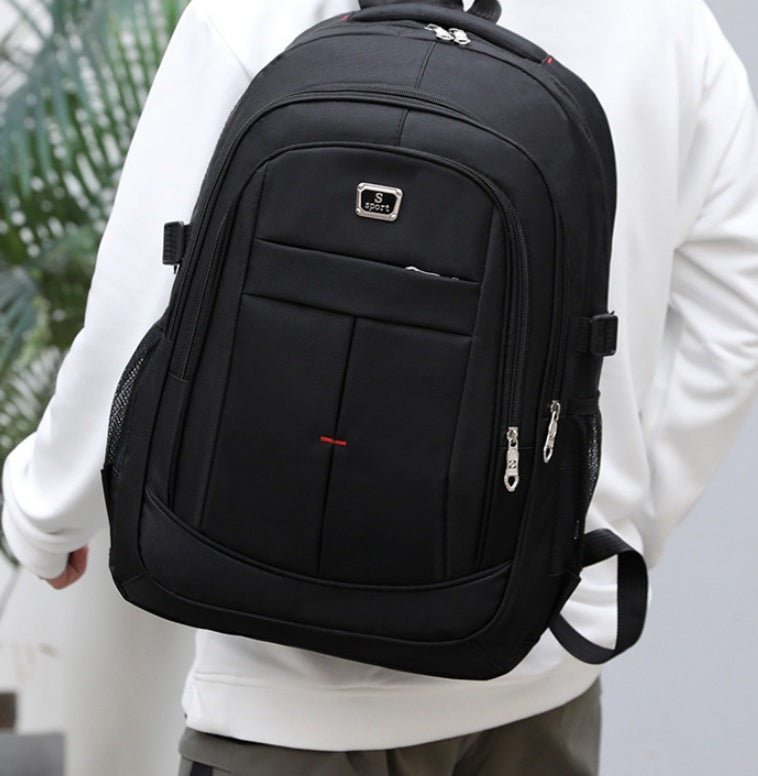 Mens Backpack Fashion Travel Computer College Student Bag Solid Color College Student Bag