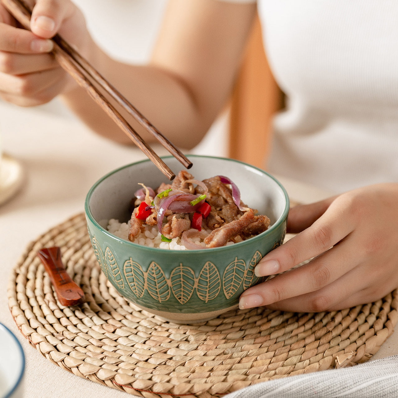 Ceramic Rice Bowl Eating Japanese Retro