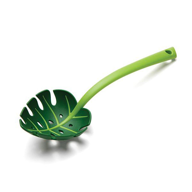 Green Leaf Colander Turtle Back Spoon