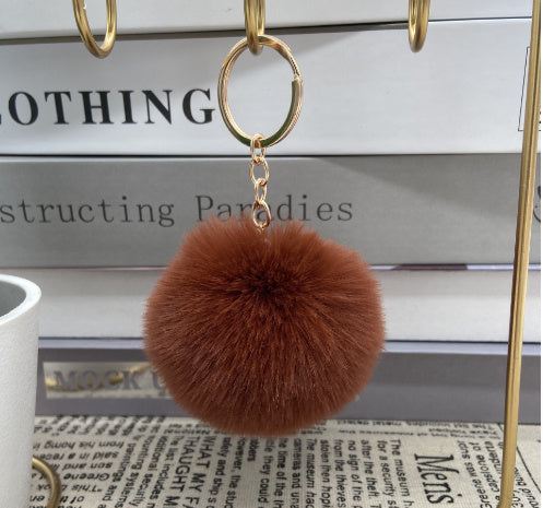 20 Colors Fluffy Fur Pom Pom Keychain Soft Faux Fur-like Ball Car Keyring Key Holder Women Bag Pendant Jewelry